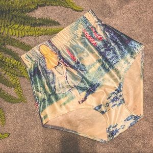 ALICE IN WONDERLAND high waist bikini bottoms SZ S